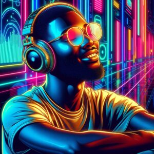 enjoying with headphone